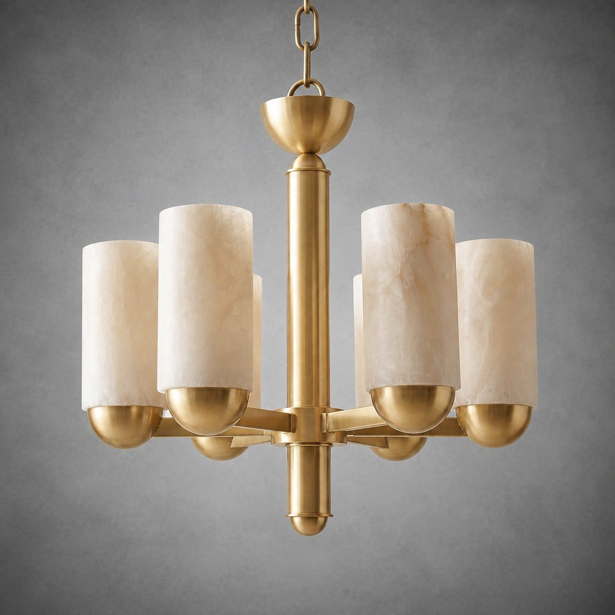 Cylinder Shade Alabaster Pendant Light