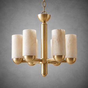 Cylinder Shade Alabaster Pendant Light