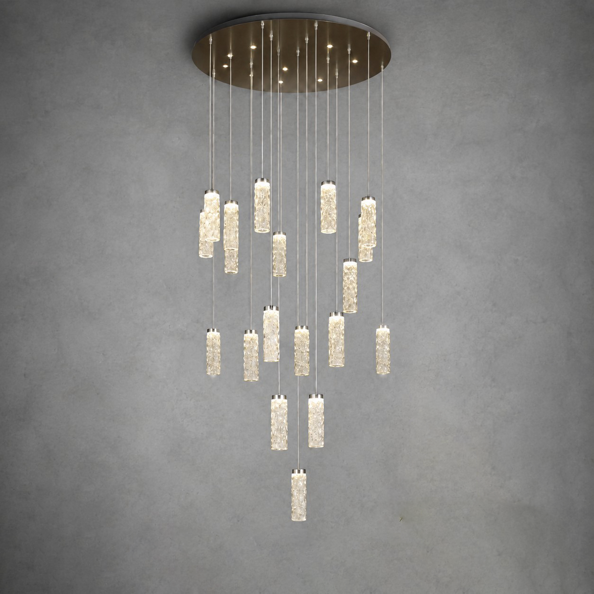 Bamboo Zen Modern Multi-Tier Cluster Chandelier