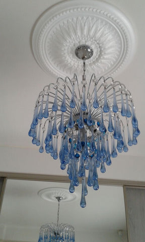 French Style Bedroom Small Creative Chandelier Vintage Romantic Warm Vibe Amber Waterdrop Light Fixture for Restaurant Dining Room Kids Room