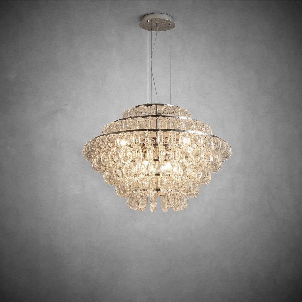 Opulence Modern Glass Chandelier 31"