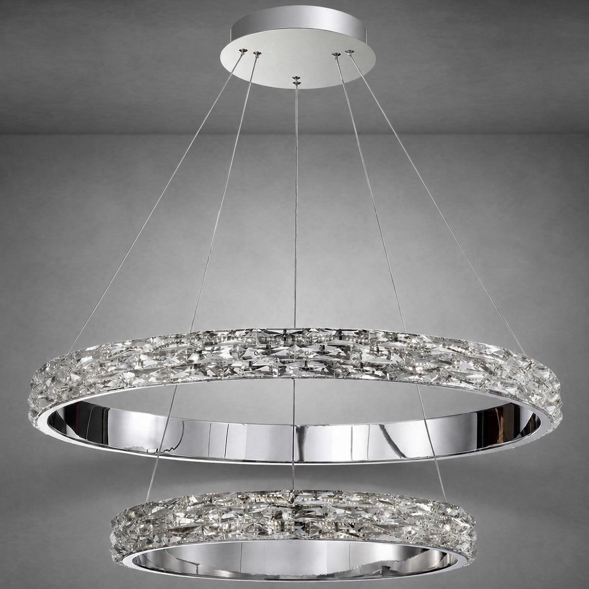 Vega Crystal Halo Chandelier 32"D