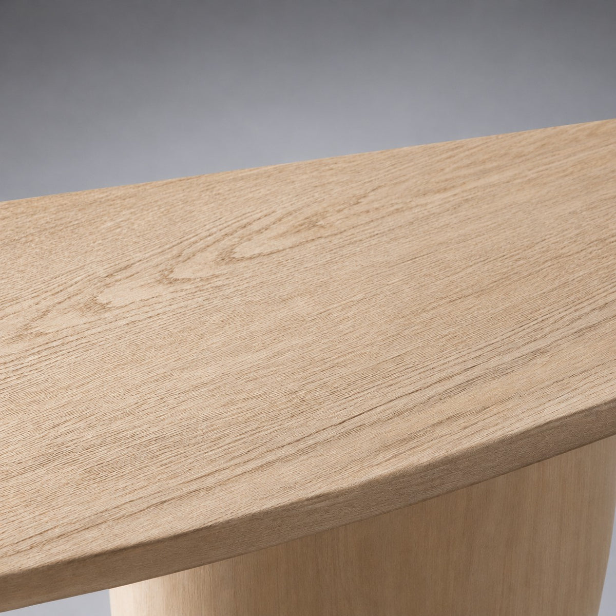 Hand-Sculpted Modern Oval Oak Dining Table