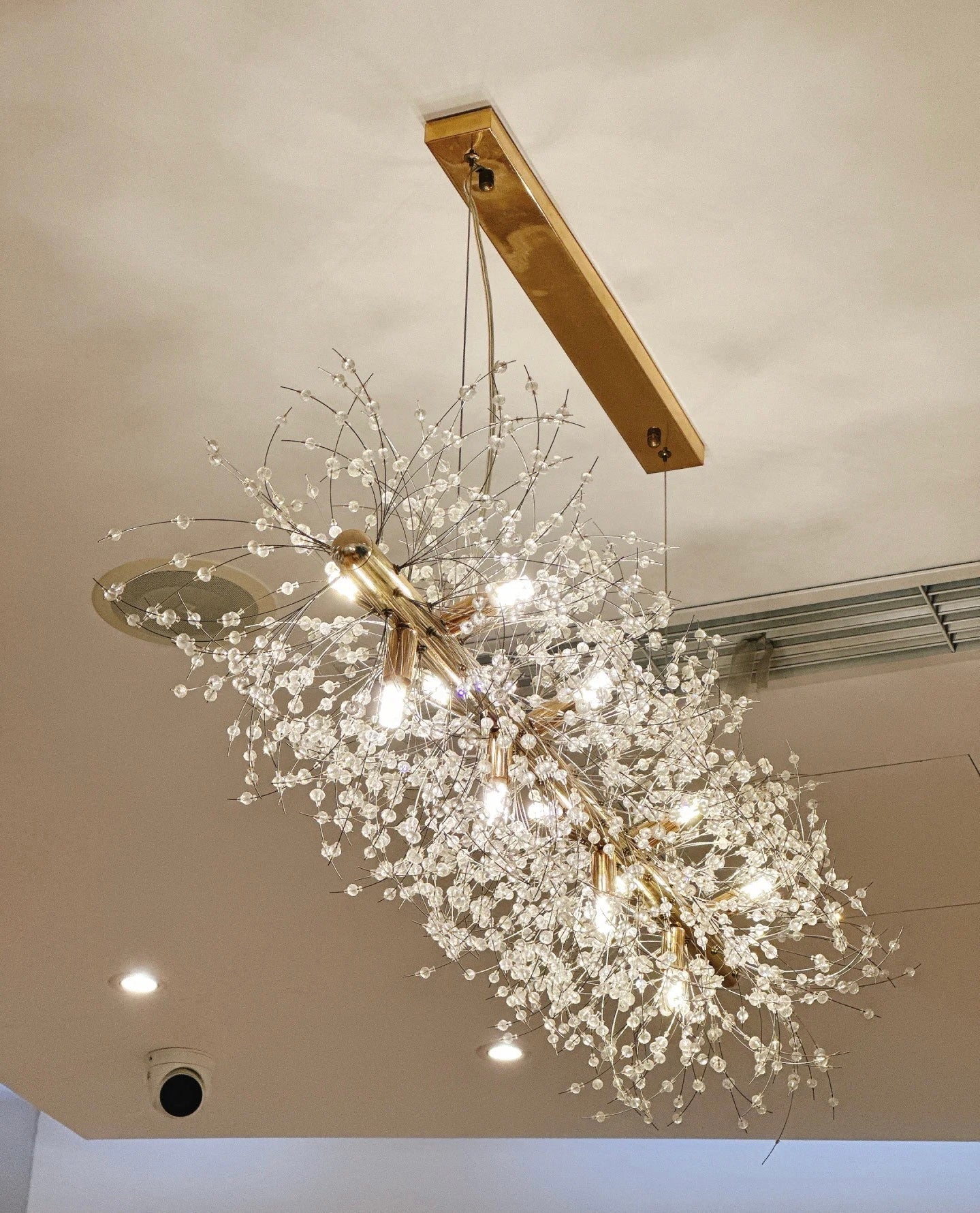 Dandelion Crystal Chandelier Light Firefly/ Glowworm Hanging Lamp Pendant For Rectangle Dining Room