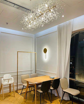 Dandelion Crystal Chandelier Light Firefly/ Glowworm Hanging Lamp Pendant For Rectangle Dining Room