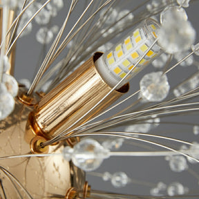 Dandelion Crystal Chandelier Light Firefly/ Glowworm Hanging Lamp Pendant For Rectangle Dining Room