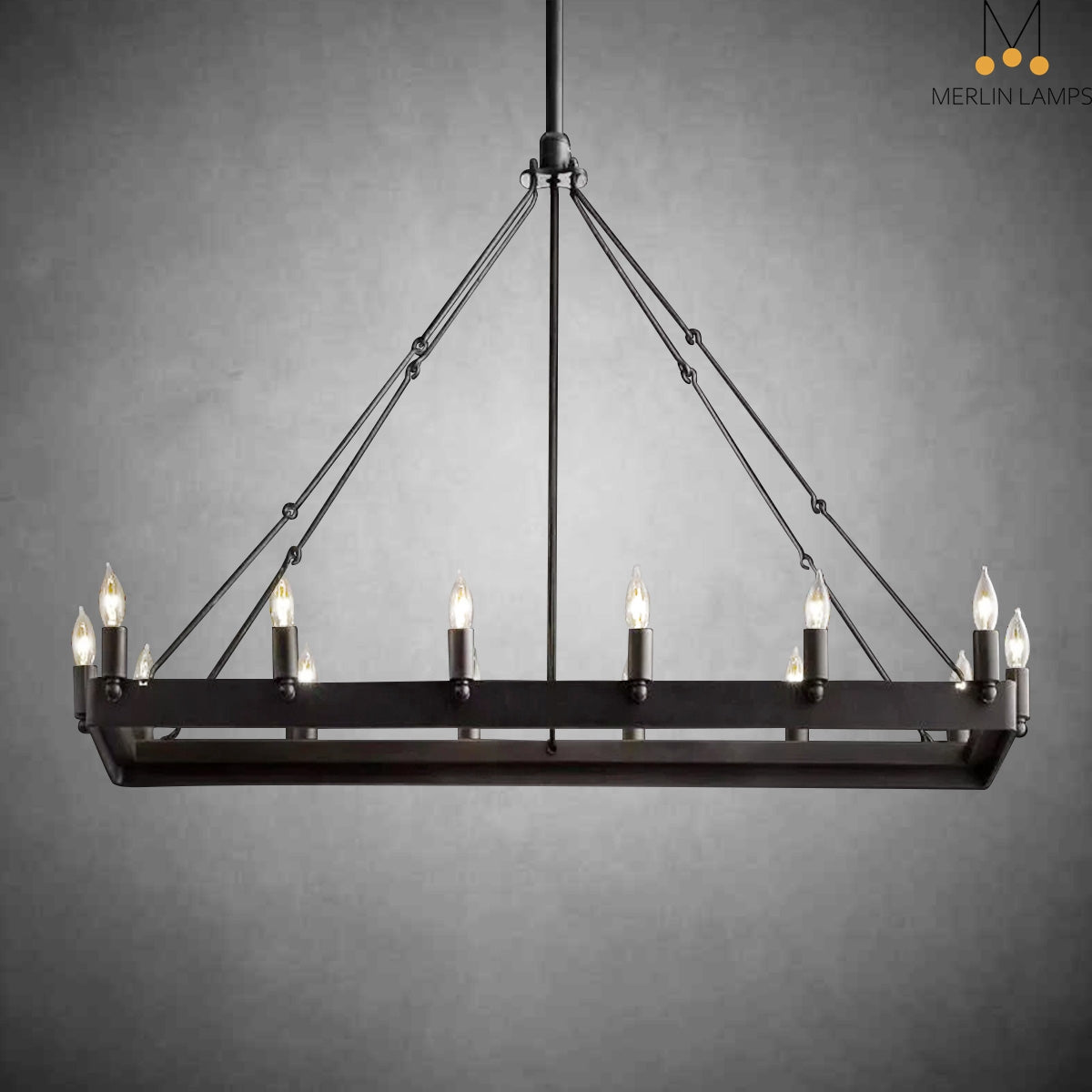 Dania Camina Luxury Vintage Rectangular Chandelier
