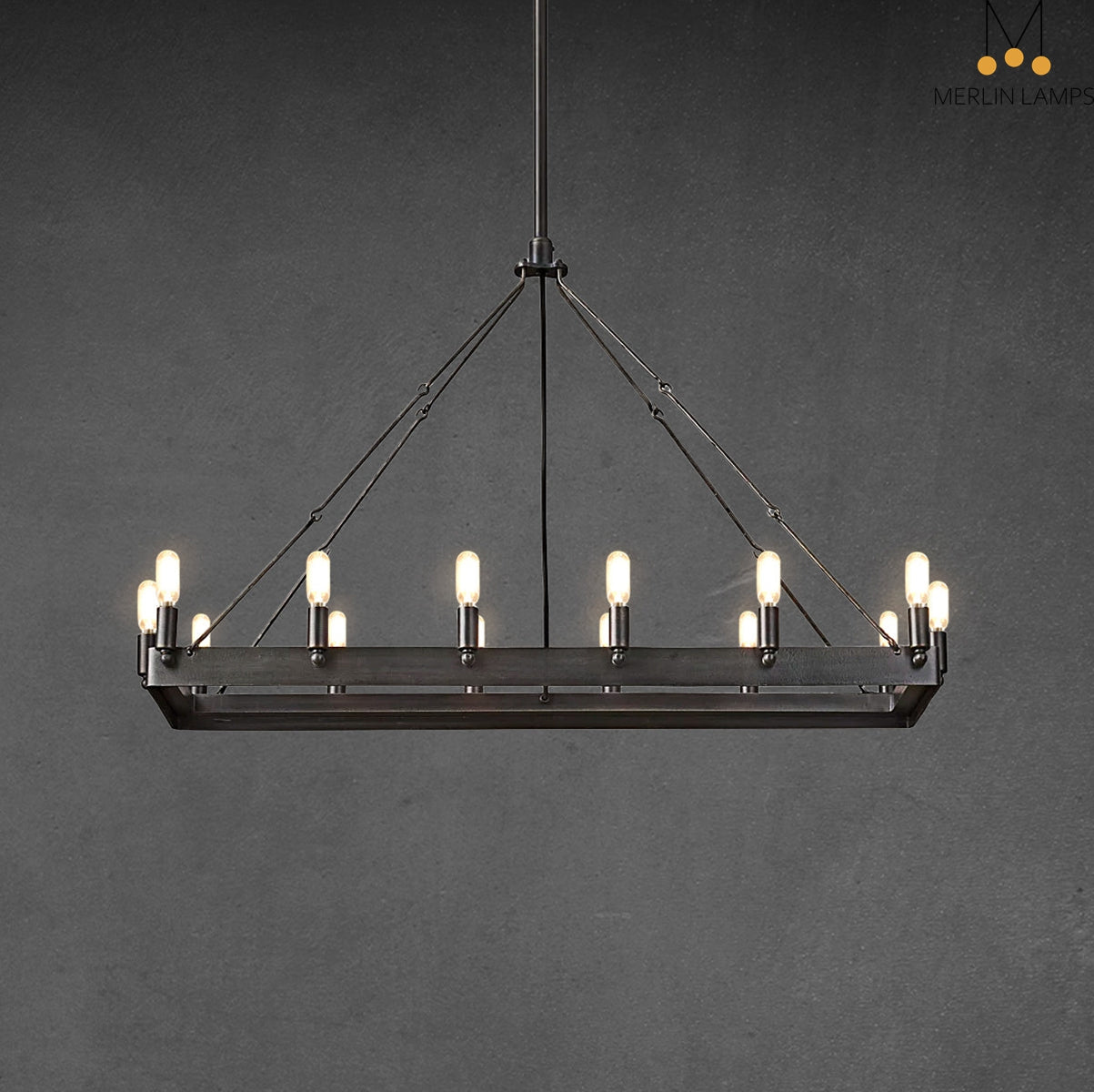 Dania Camina Luxury Vintage Rectangular Chandelier
