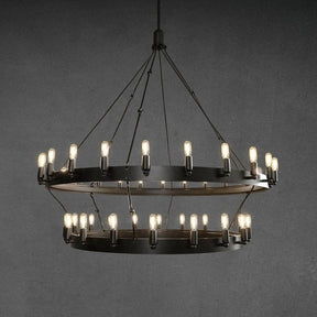 Dania Camina Vintage Candelabra Two-Tier Round Chandelier