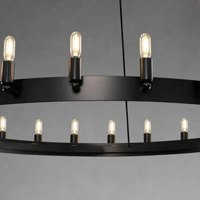 Dania Camina Vintage Candelabra Two-Tier Round Chandelier