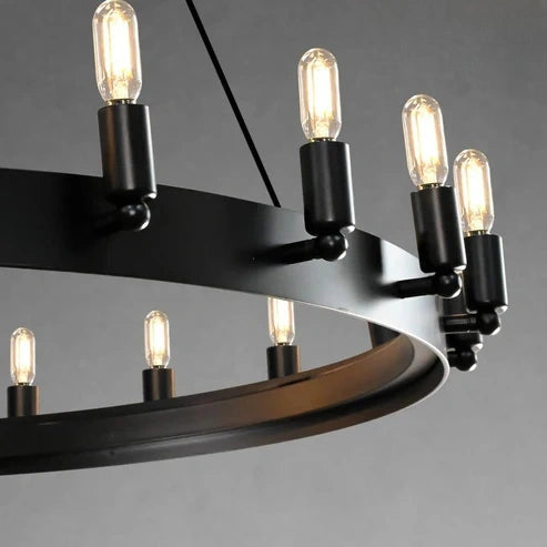 Dania Camina Vintage Candelabra Two-Tier Round Chandelier