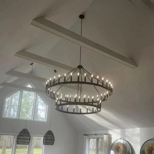 Dania Camina Vintage Candelabra Two-Tier Round Chandelier