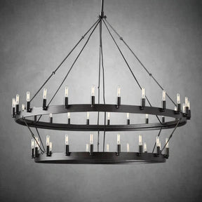 Dania Camina Vintage Candelabra Two-Tier Round Chandelier