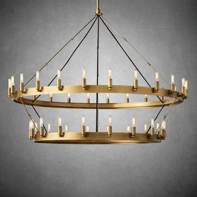 Dania Camina Vintage Candelabra Two-Tier Round Chandelier