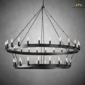 Dania Camina Vintage Candelabra Two-Tier Round Chandelier