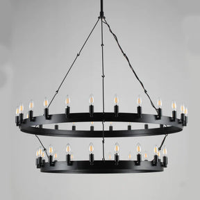 Dania Camina Vintage Candelabra Two-Tier Round Chandelier