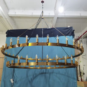 Dania Camina Vintage Candelabra Two-Tier Round Chandelier