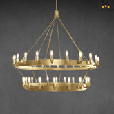 Dania Camina Vintage Candelabra Two-Tier Round Chandelier