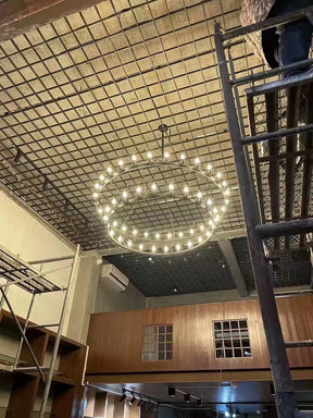 Dania Camina Vintage Candelabra Two-Tier Round Chandelier