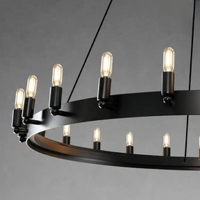 Dania Camina Vintage Candelabra Two-Tier Round Chandelier