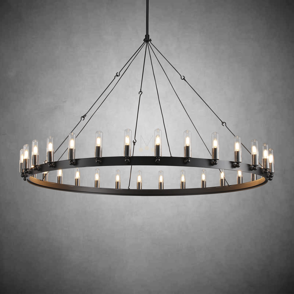 Dania Vintage Filament Round Outdoor Chandelier Lighting