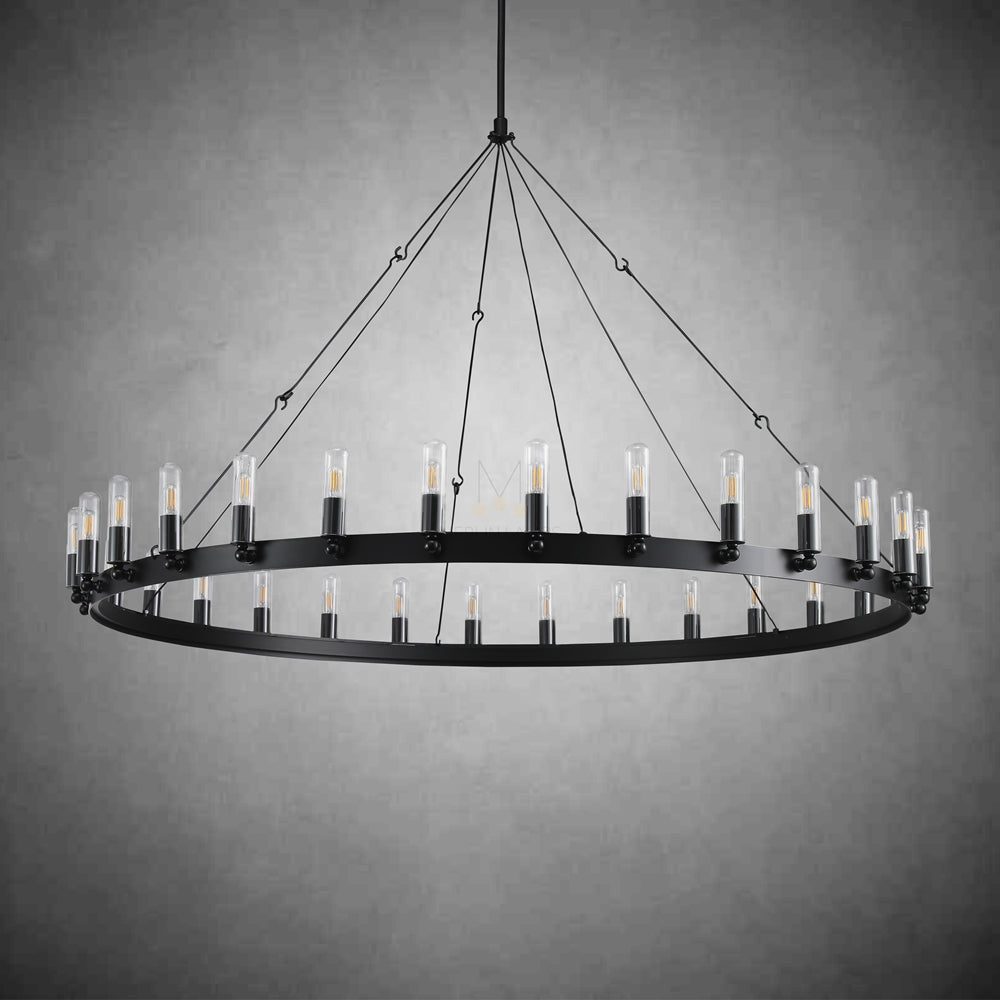 Dania Vintage Filament Round Outdoor Chandelier Lighting