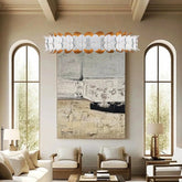 Darla Hand-Sculpted Leaves Chandelier 39'' White Gold Illuminated Fixture