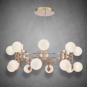 Callisto Frosted Glass Globe Round Chandelier 39.4"