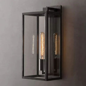 Deckman Outdoor Square Lantern Wall Sconce 18"