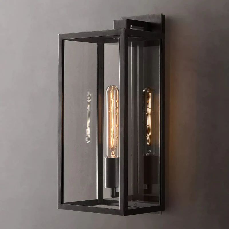 Deckman Outdoor Square Lantern Wall Sconce 18"