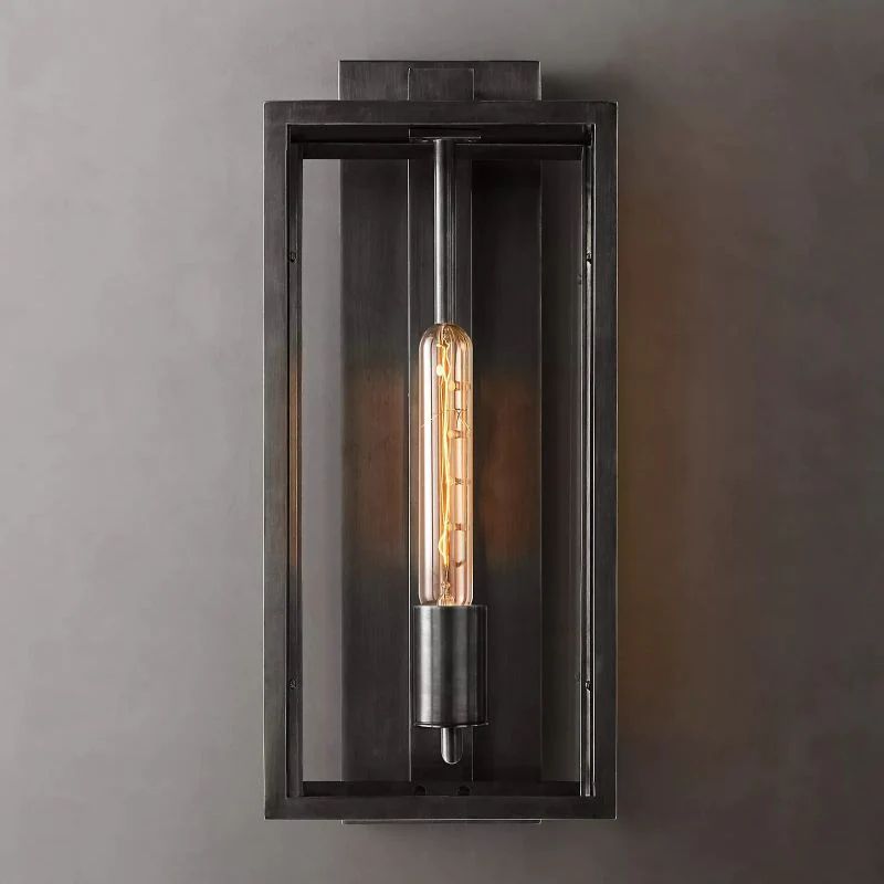Deckman Outdoor Square Lantern Wall Sconce 18"