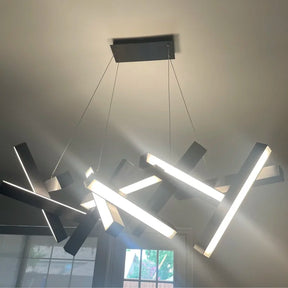 Modern Round/Linear Geometric Aluminum LED Chandelier for Dining Room/Bedroom