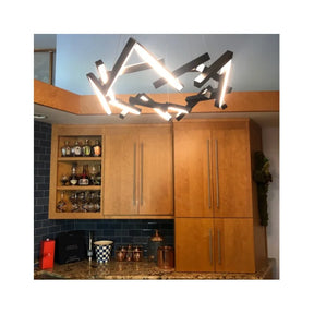 Modern Round/Linear Geometric Aluminum LED Chandelier for Dining Room/Bedroom