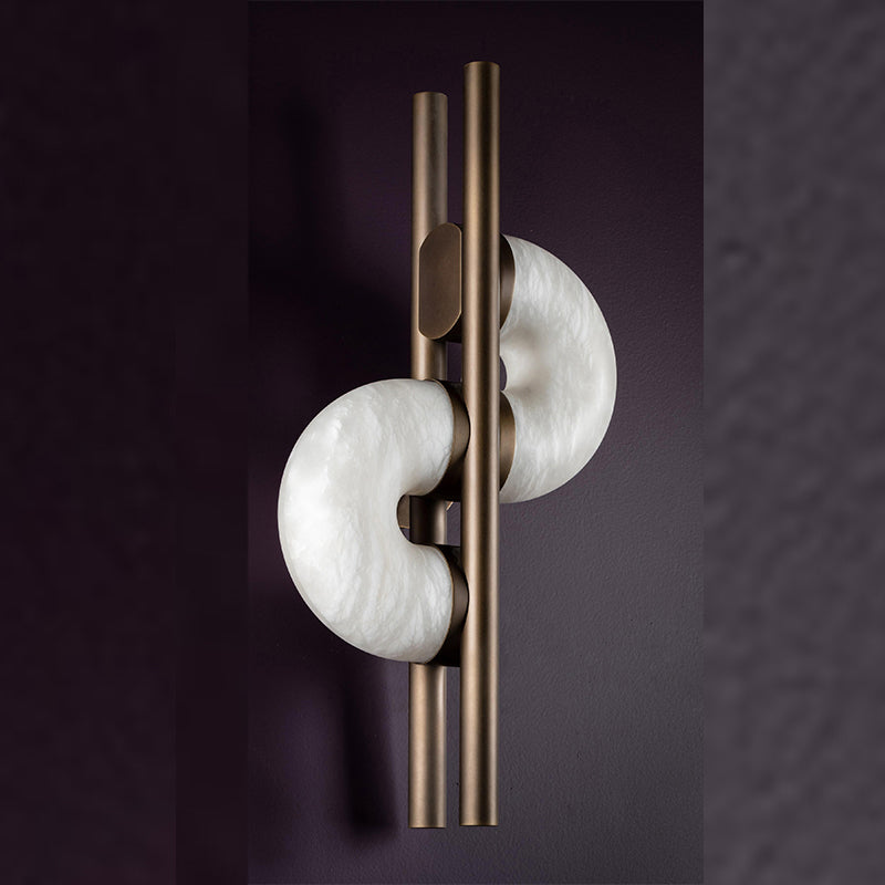 Della Alabaster Global Wall Light, Bedroom Wall Light