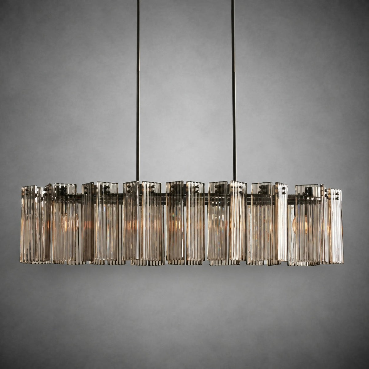 Delsie Oval Art Glass Chandelier 51''63''72''L