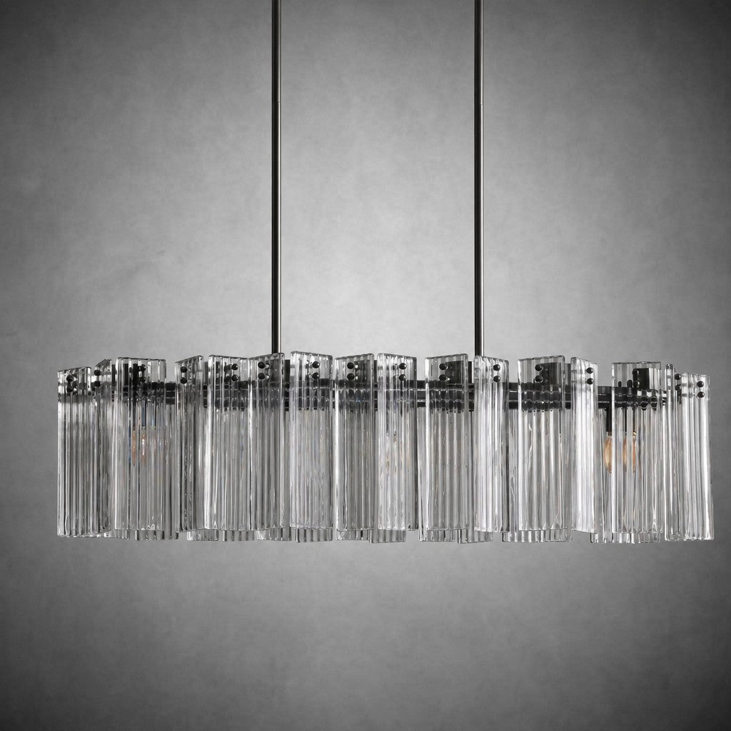 Delsie Oval Art Glass Chandelier 51''63''72''L