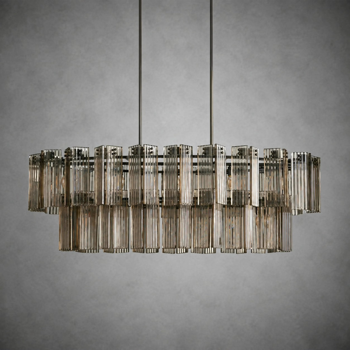Delsie Oval Art Glass Chandelier 51''63''72''L