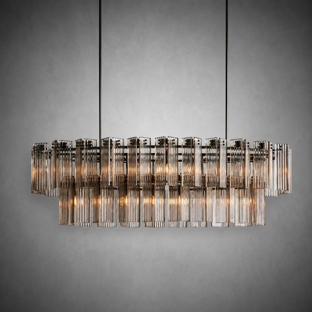 Delsie Oval Art Glass Chandelier 51''63''72''L