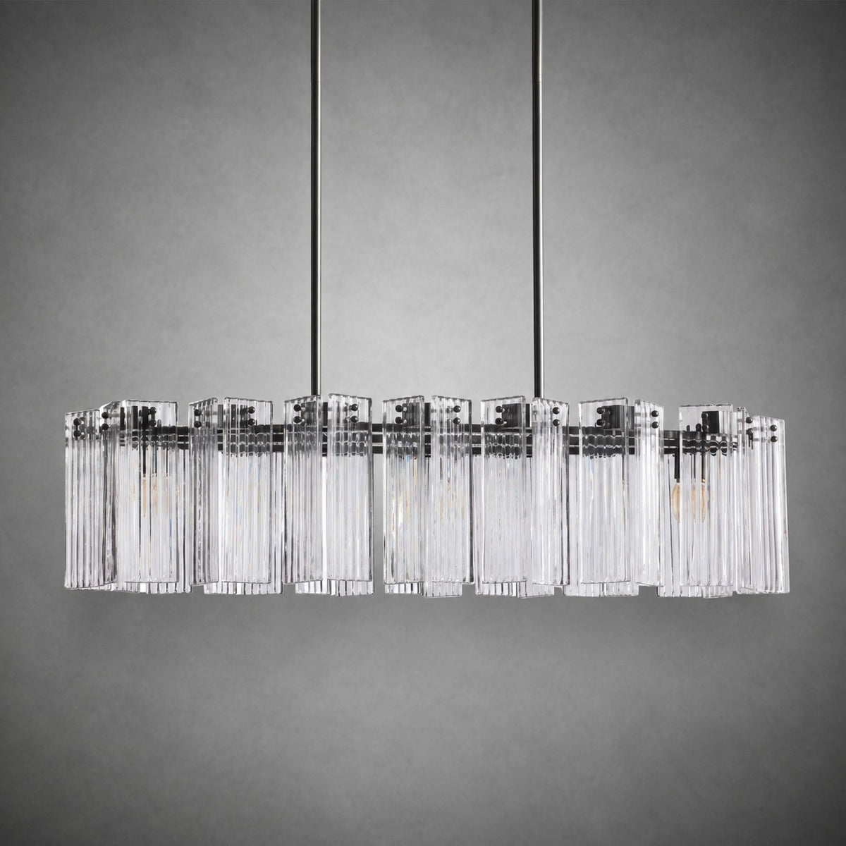 Delsie Oval Art Glass Chandelier 51''63''72''L