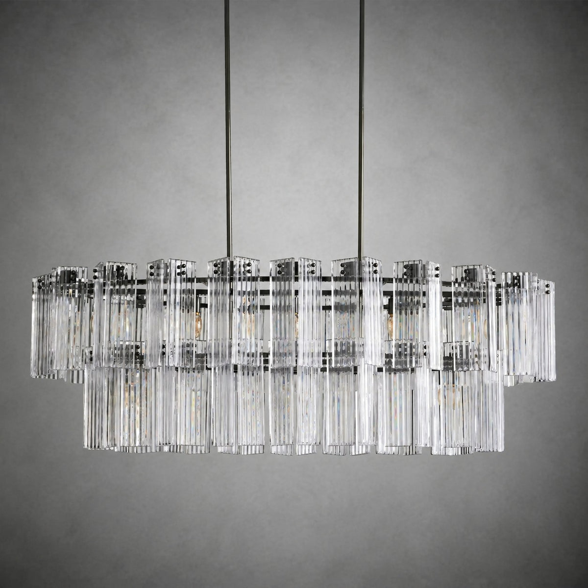 Delsie Oval Art Glass Chandelier 51''63''72''L