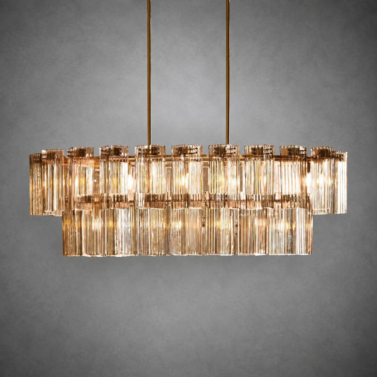 Delsie Oval Art Glass Chandelier 51''63''72''L