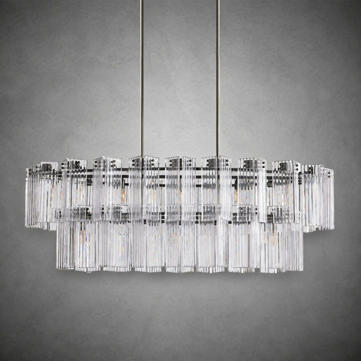 Delsie Oval Art Glass Chandelier 51''63''72''L