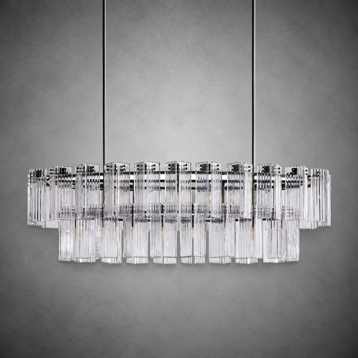 Delsie Oval Art Glass Chandelier 51''63''72''L