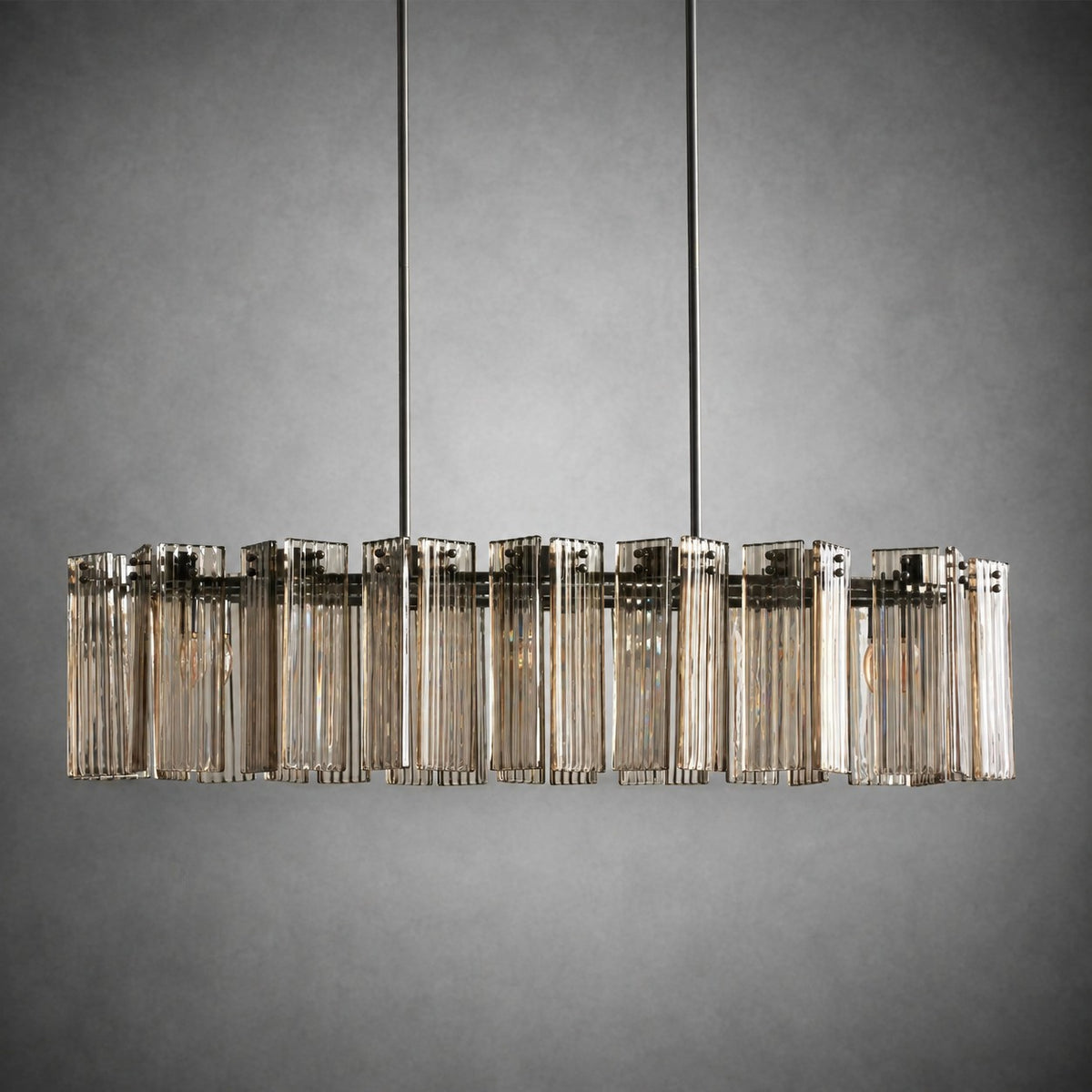Delsie Oval Art Glass Chandelier 51''63''72''L