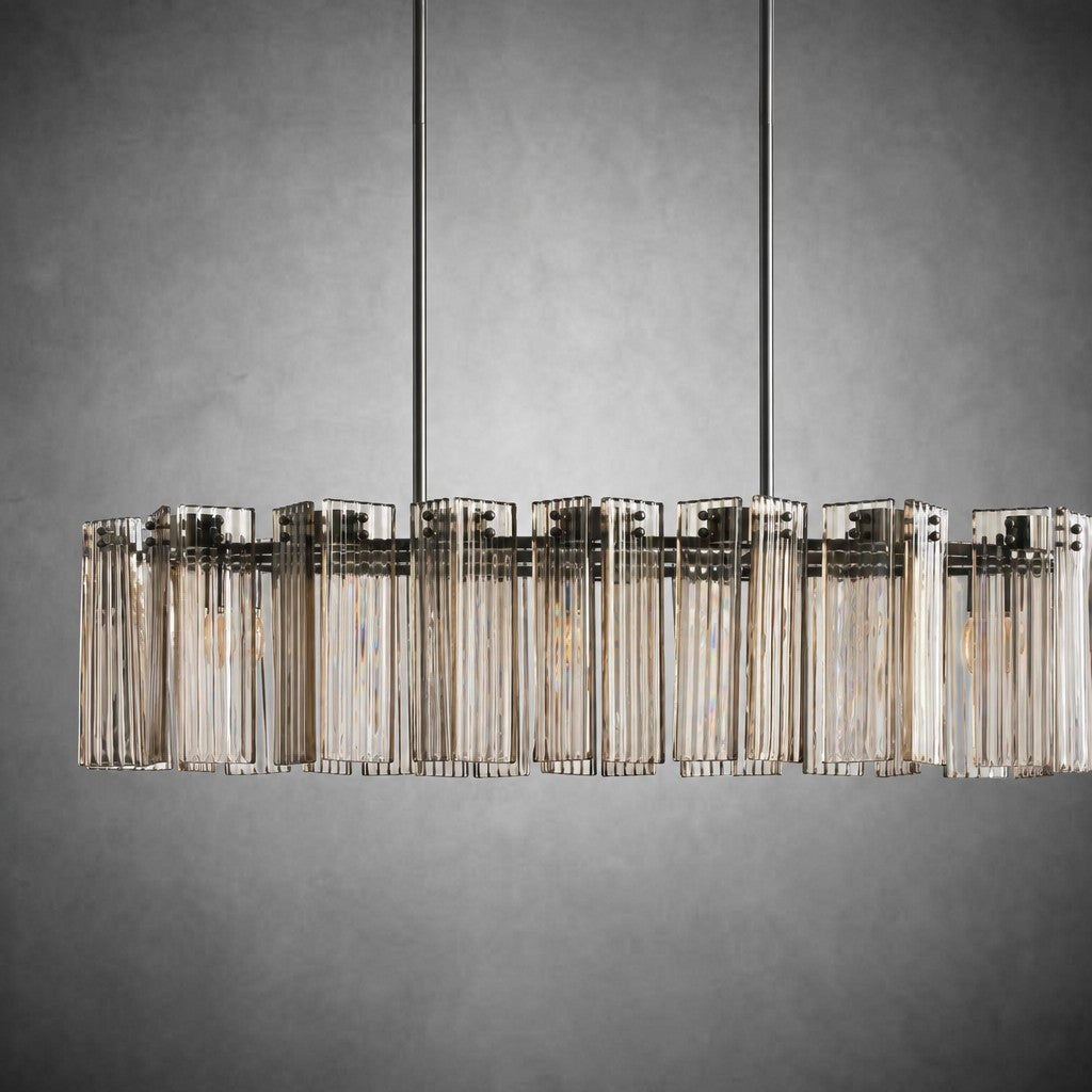 Delsie Oval Art Glass Chandelier 51''63''72''L