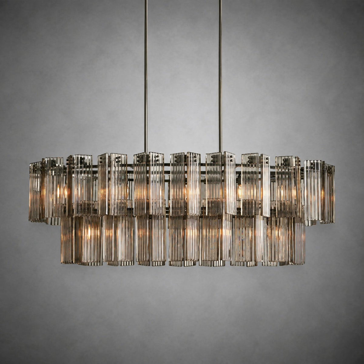 Delsie Oval Art Glass Chandelier 51''63''72''L