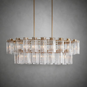 Delsie Oval Art Glass Chandelier 51''63''72''L