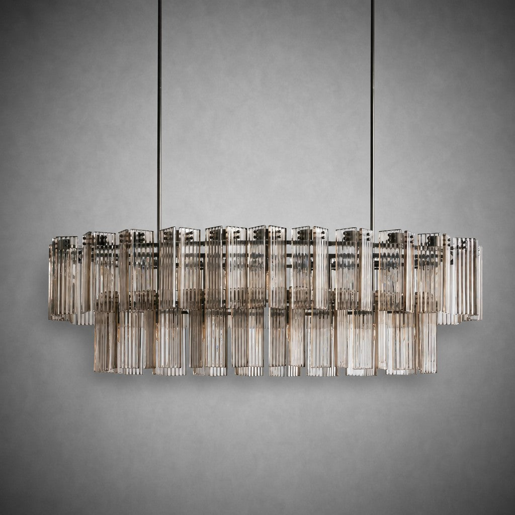 Delsie Oval Art Glass Chandelier 51''63''72''L