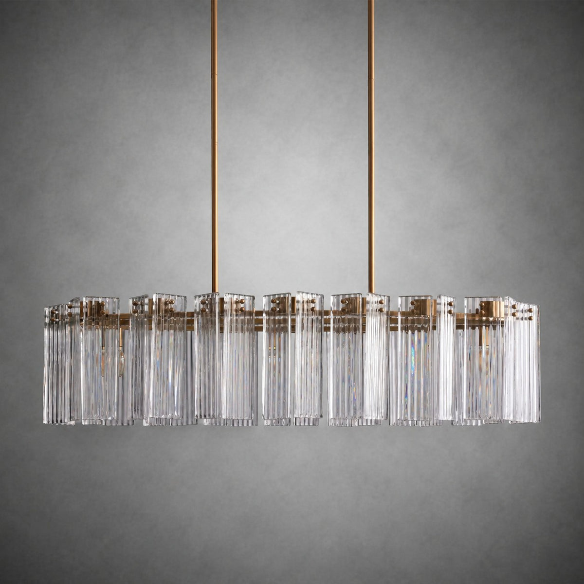 Delsie Oval Art Glass Chandelier 51''63''72''L