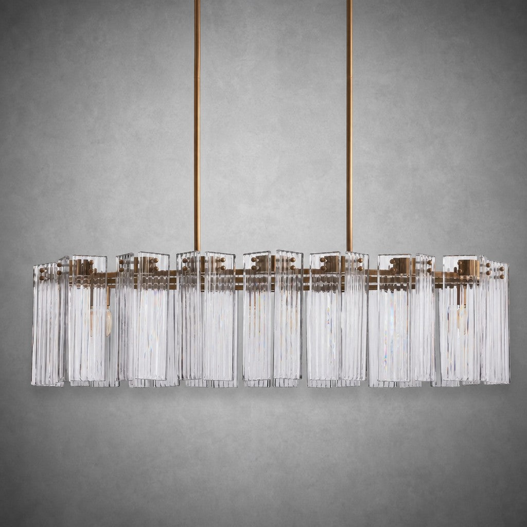 Delsie Oval Art Glass Chandelier 51''63''72''L